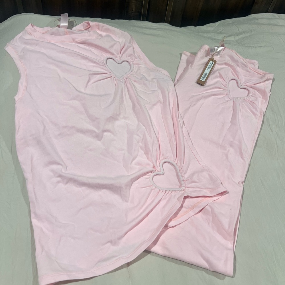 SKIMS Cotton Rib Heart Tank and Flare Leggings Set - Picture 2 of 4